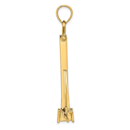 14k Yellow Gold 3-D Moveable Danforth Anchor Charm