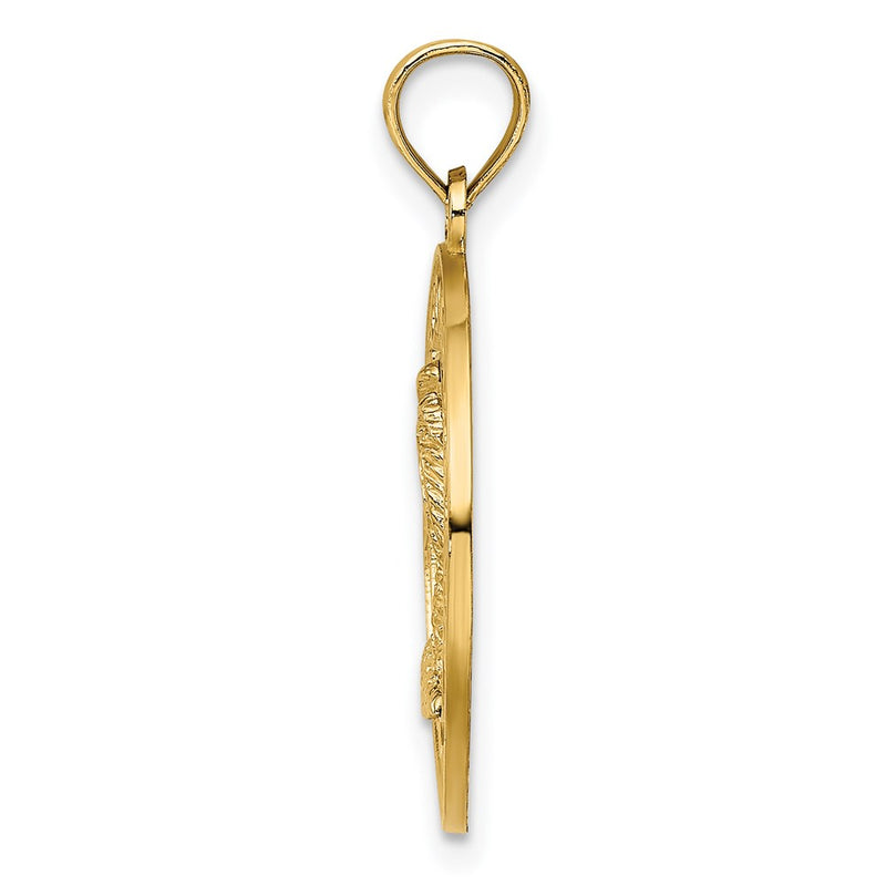 14k Yellow Gold MARCO ISLAND Circle w/ Palm Tree Charm