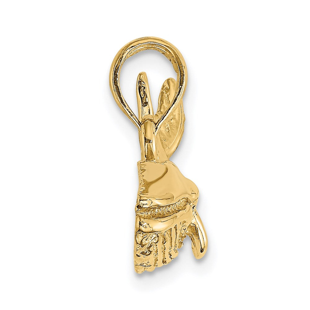 14k Yellow Gold 2-D Humpback Whale Charm