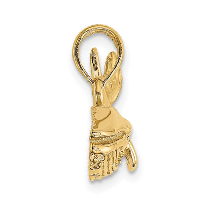 14k Yellow Gold 2-D Humpback Whale Charm