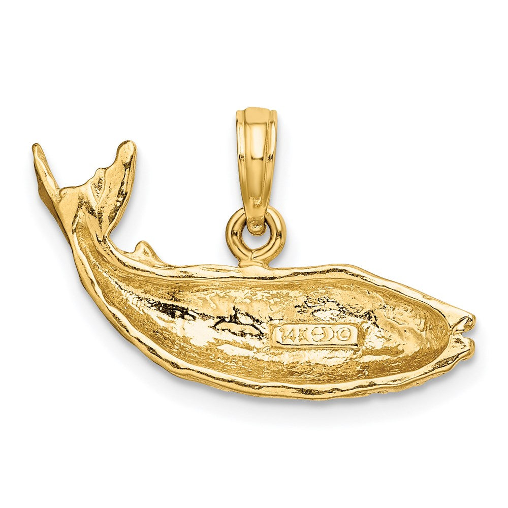 14k Yellow Gold 2-D Humpback Whale Charm