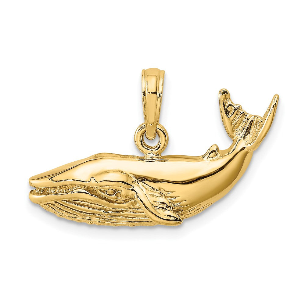14k Yellow Gold 2-D Humpback Whale Charm