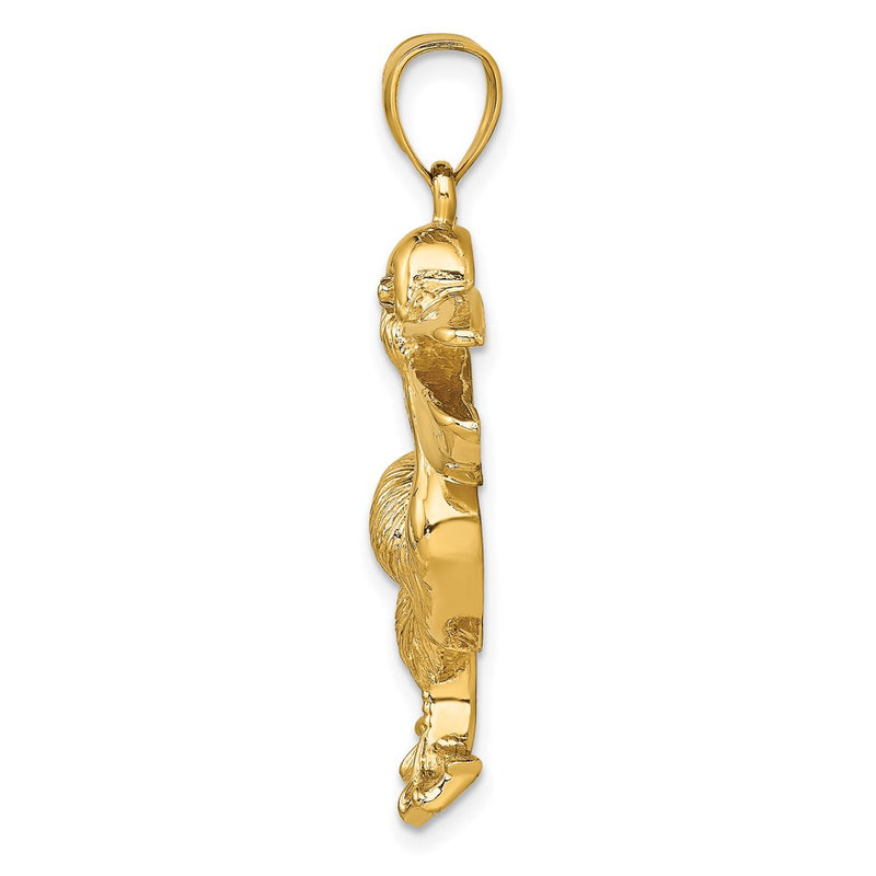 14k Yellow Gold Textured Pelican Charm