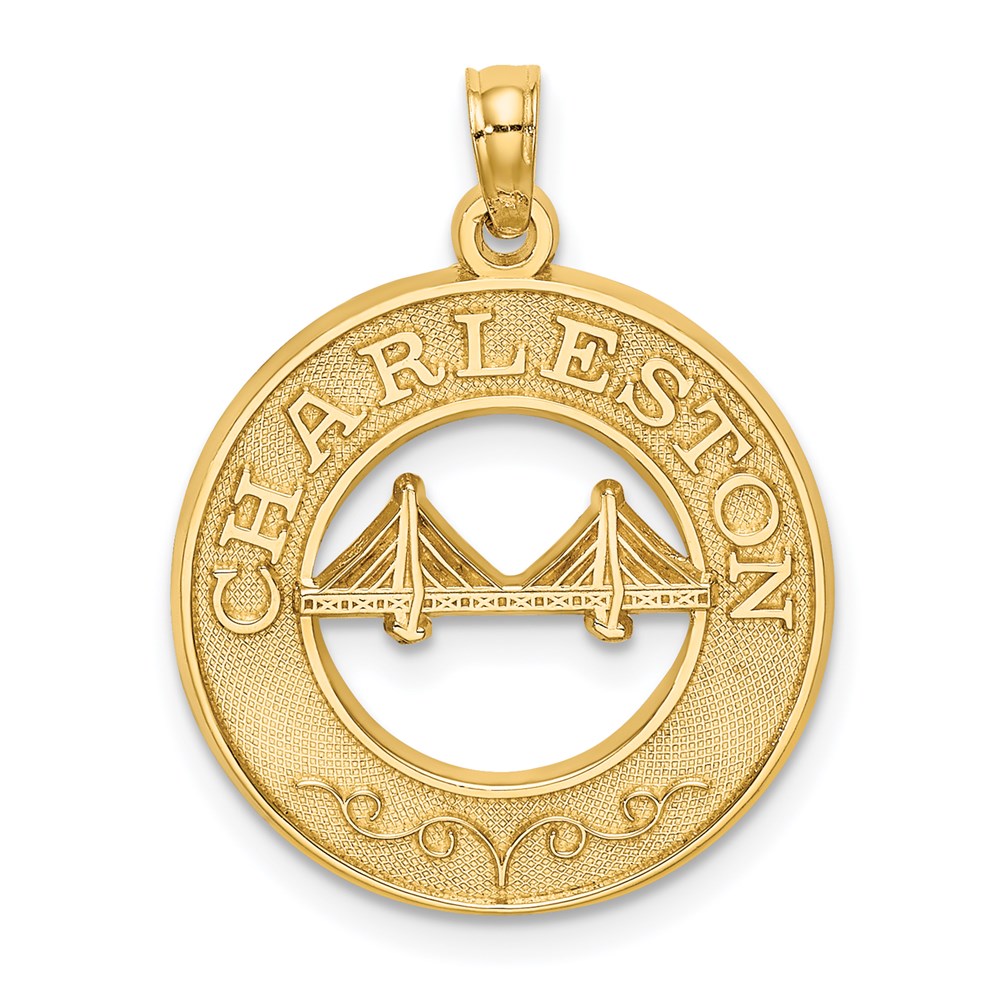 14k Yellow Gold CHARLESTON Bridge Charm
