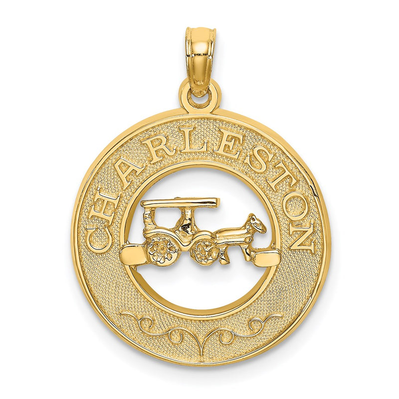 14k Yellow Gold CHARLESTON w/Horse and Cart Charm
