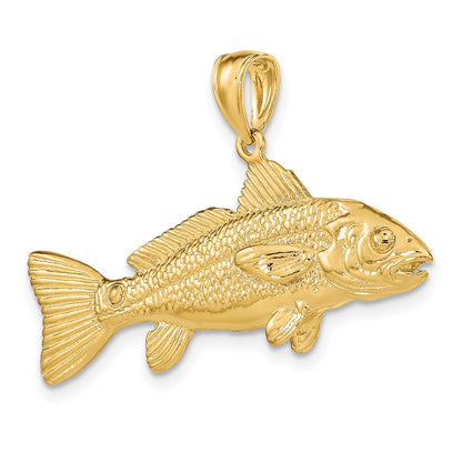 14k Yellow Gold 3-D Red Fish Charm