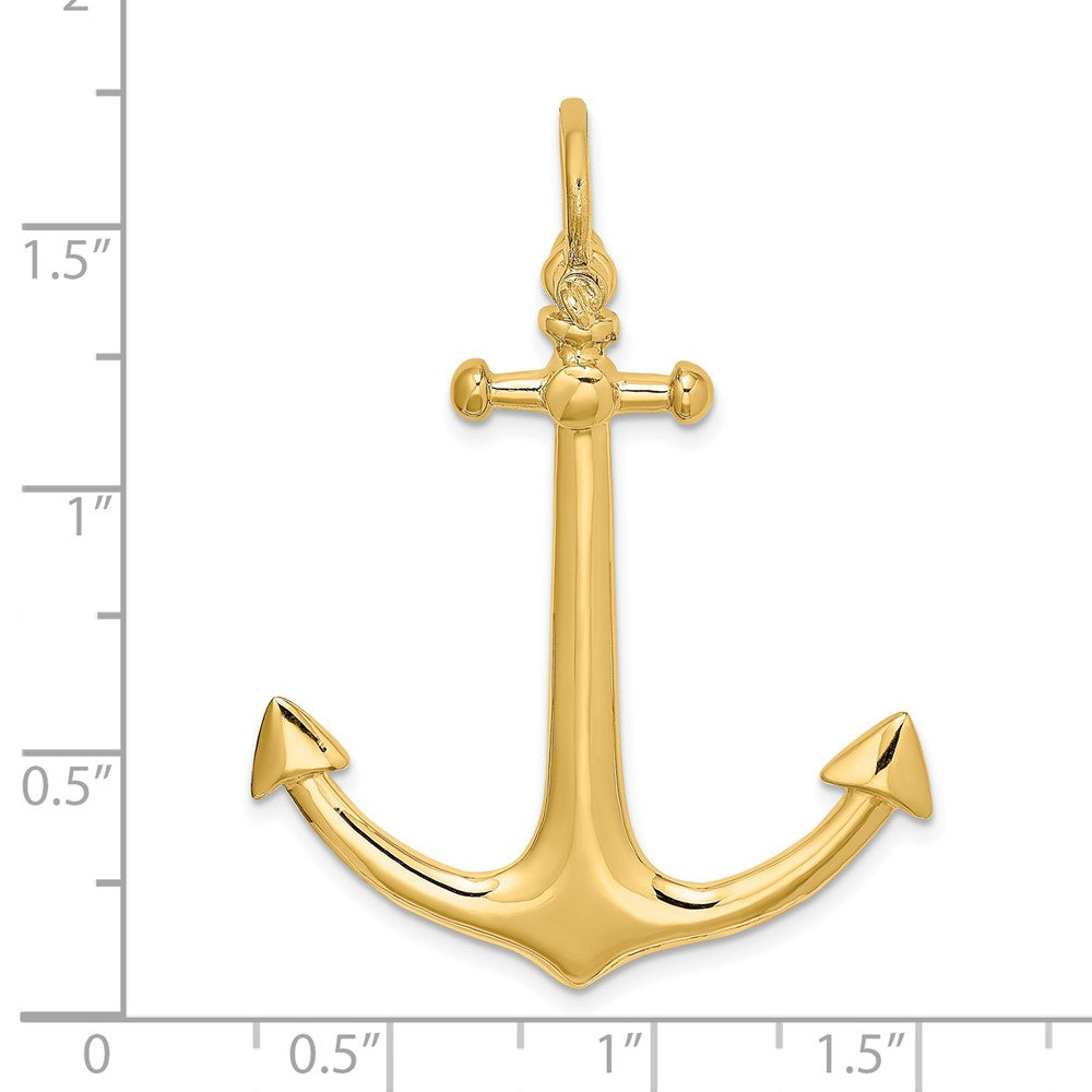 14k Yellow Gold 3-D Large Anchor Charm