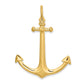 14k Yellow Gold 3-D Large Anchor Charm