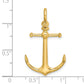 14k Yellow Gold 3-D Anchor w/ Shackle Bail Charm