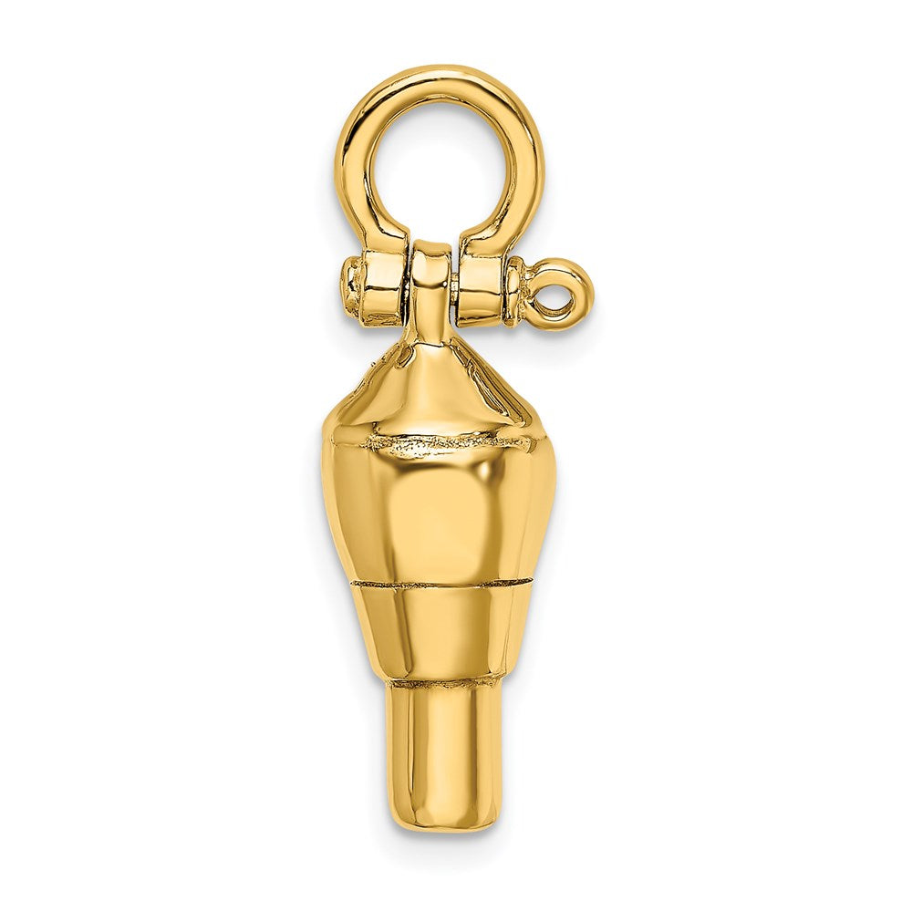 14k Yellow Gold 3-D Swivel w/ Shackle Bail Charm