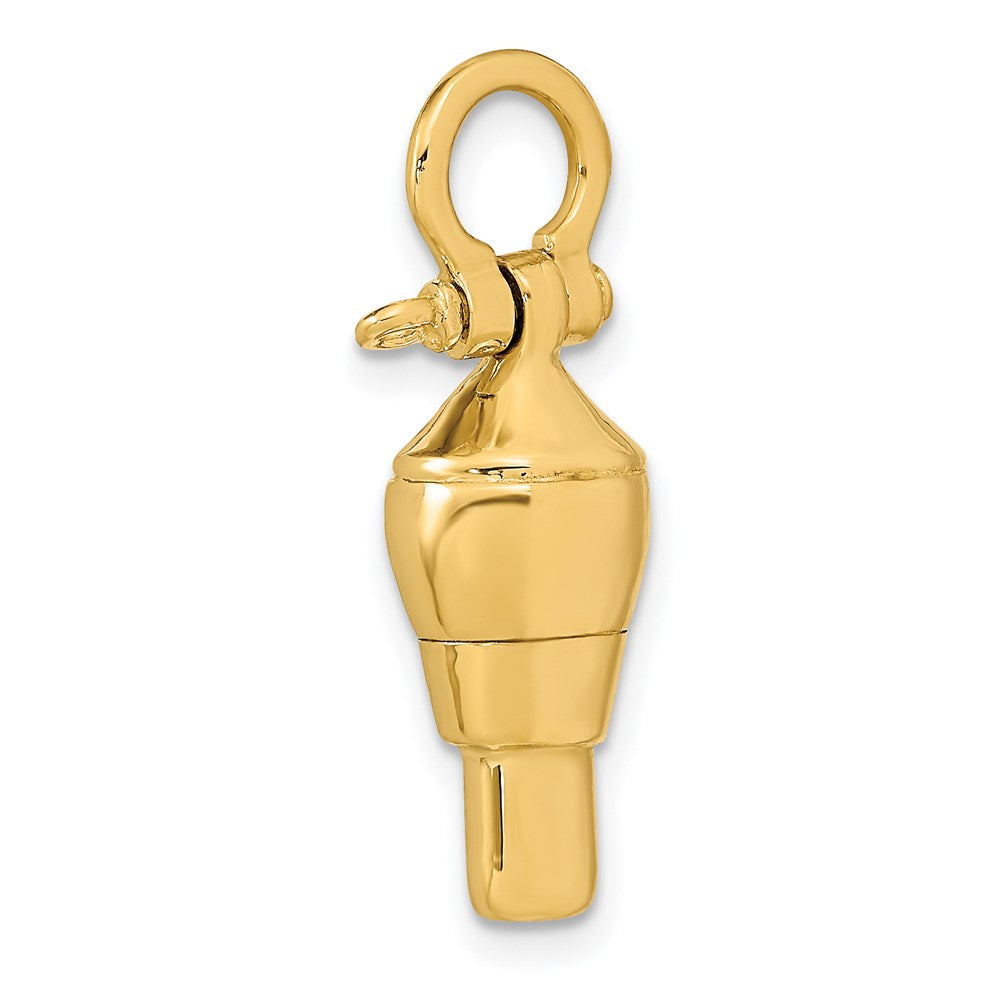 14k Yellow Gold 3-D Swivel w/ Shackle Bail Charm