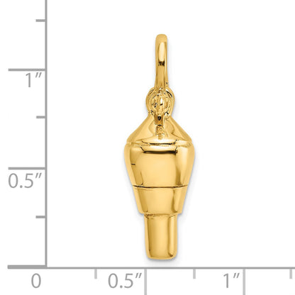 14k Yellow Gold 3-D Swivel w/ Shackle Bail Charm
