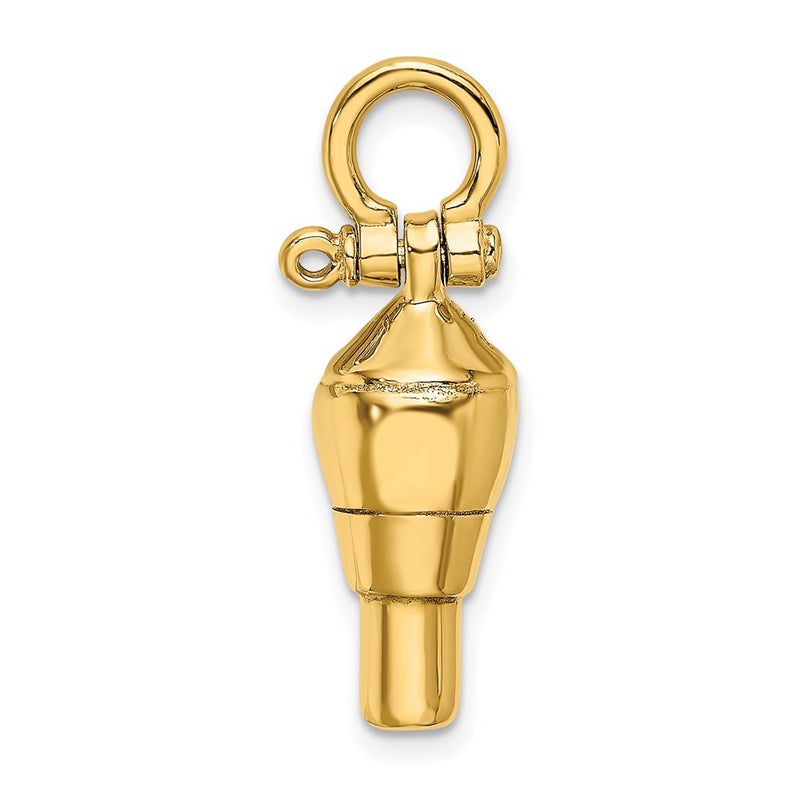 14k Yellow Gold 3-D Swivel w/ Shackle Bail Charm