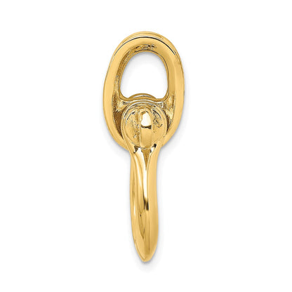 14k Yellow Gold 3-D Large Shackle W/ Pulley Bail Charm