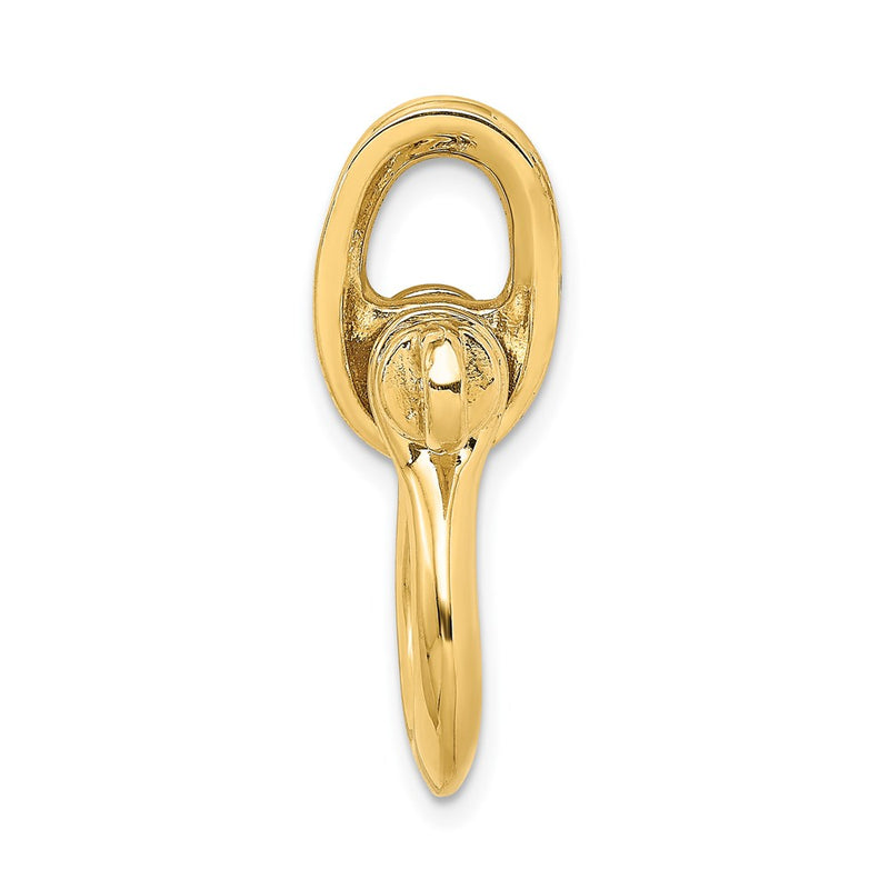 14k Yellow Gold 3-D Large Shackle W/ Pulley Bail Charm