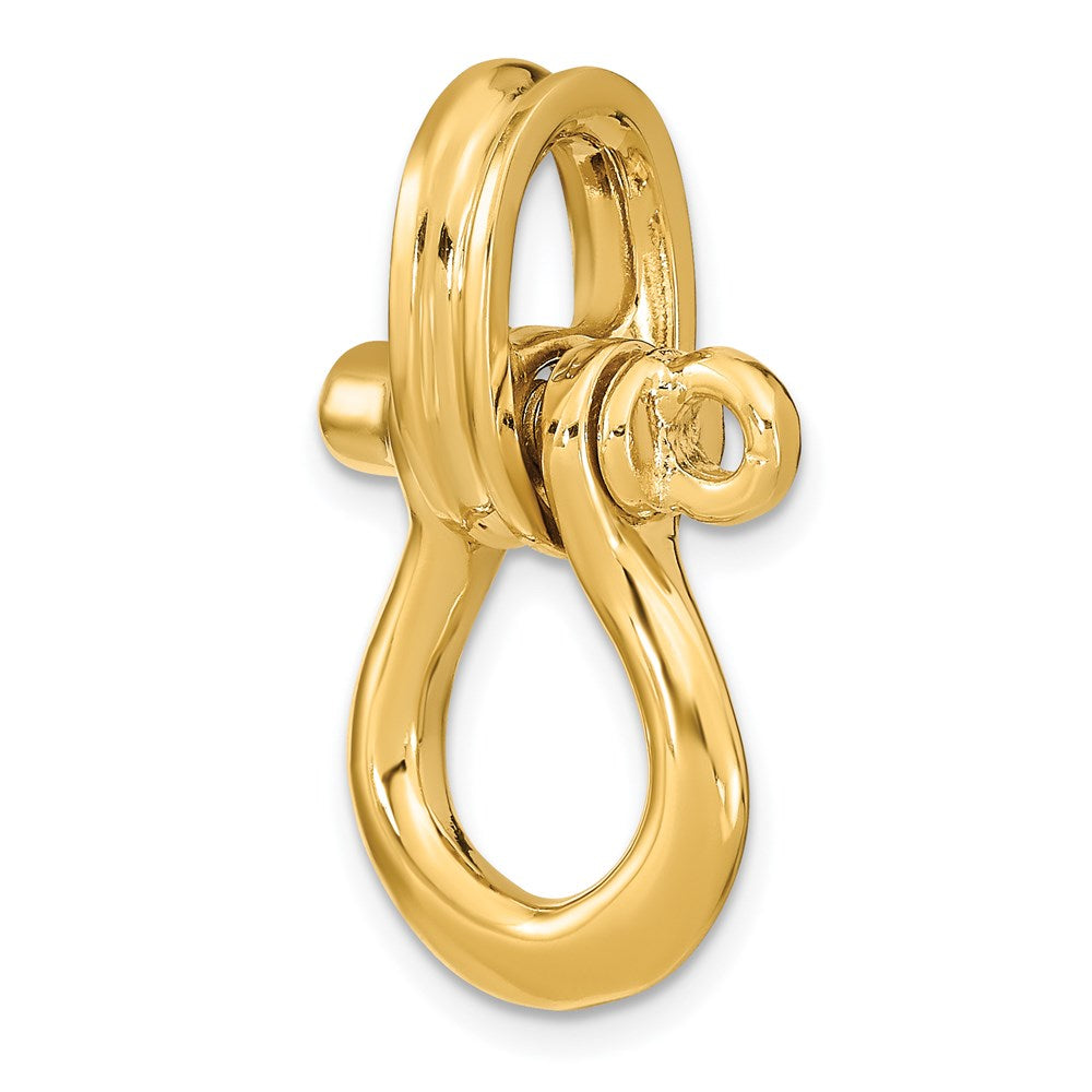 14k Yellow Gold 3-D Large Shackle W/ Pulley Bail Charm