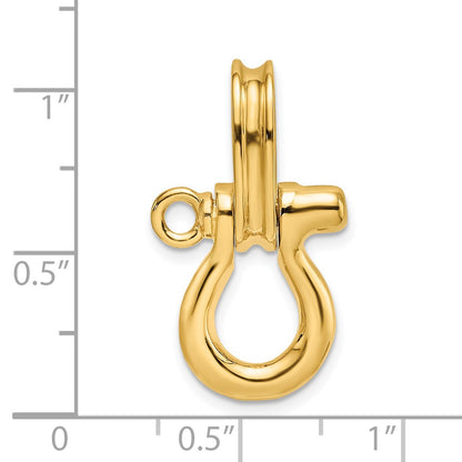 14k Yellow Gold 3-D Medium Shackle Charm