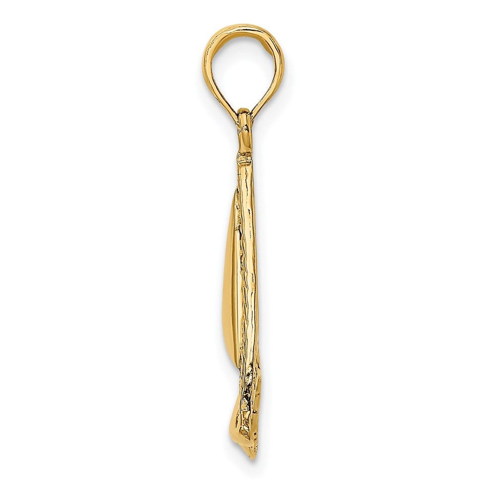 14k Yellow Gold 2-D Sailboat Charm
