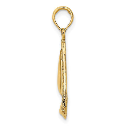14k Yellow Gold 2-D Sailboat Charm
