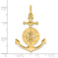 14k Yellow Gold 3-D Small Anchor w/ Nautical Compass Charm