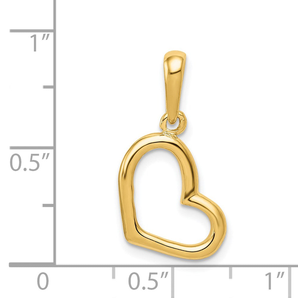 14k Yellow Gold Polished Heart Pendant