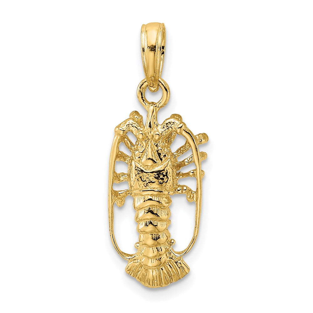 14k Yellow Gold Florida Lobster with Out Claws Charm