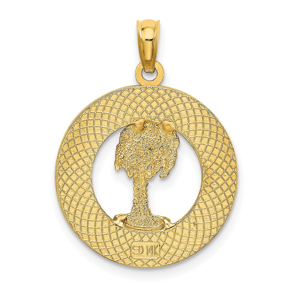 14k Yellow Gold BEAUFORT SC Palm Tree Charm