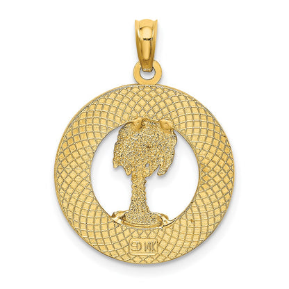 14k Yellow Gold BEAUFORT SC Palm Tree Charm