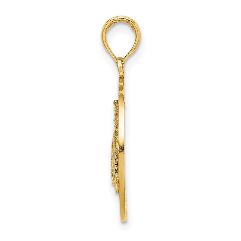 14k Yellow Gold BLOCK ISLAND RI w/ Lighthouse Charm