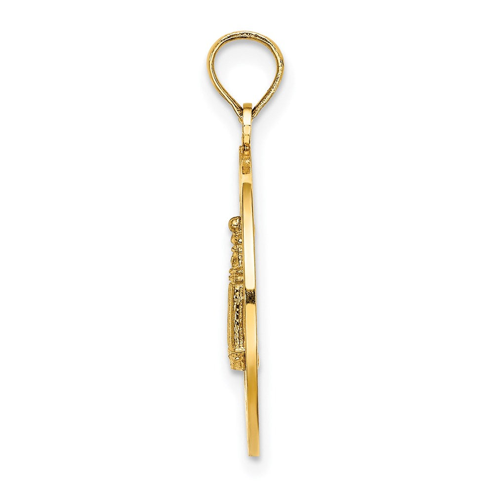 14k Yellow Gold BLOCK ISLAND RI w/ Lighthouse Charm