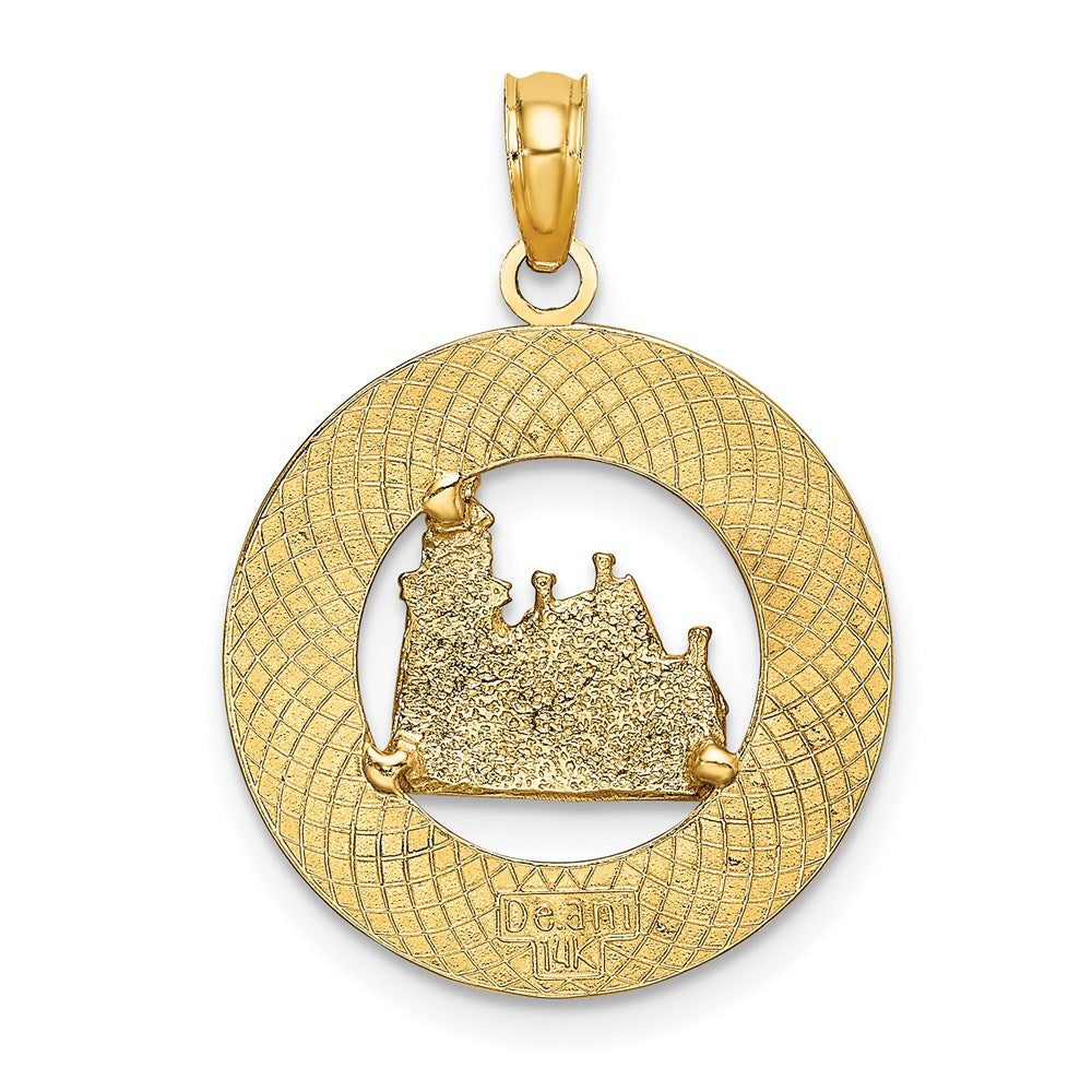14k Yellow Gold BLOCK ISLAND RI w/ Lighthouse Charm