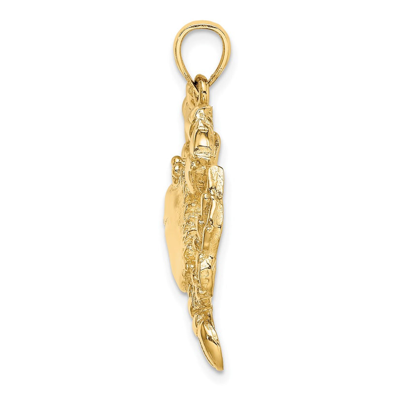 14k Yellow Gold Blue Crab Charm