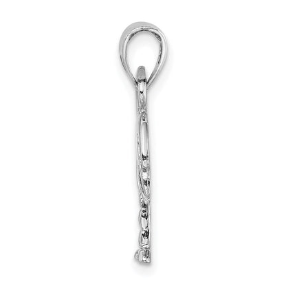 14k White Gold Polished Charleston Palm Tree Charm