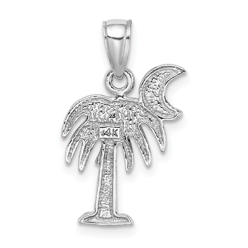 14k White Gold Polished Charleston Palm Tree Charm