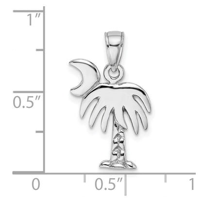 14k White Gold Polished Charleston Palm Tree Charm