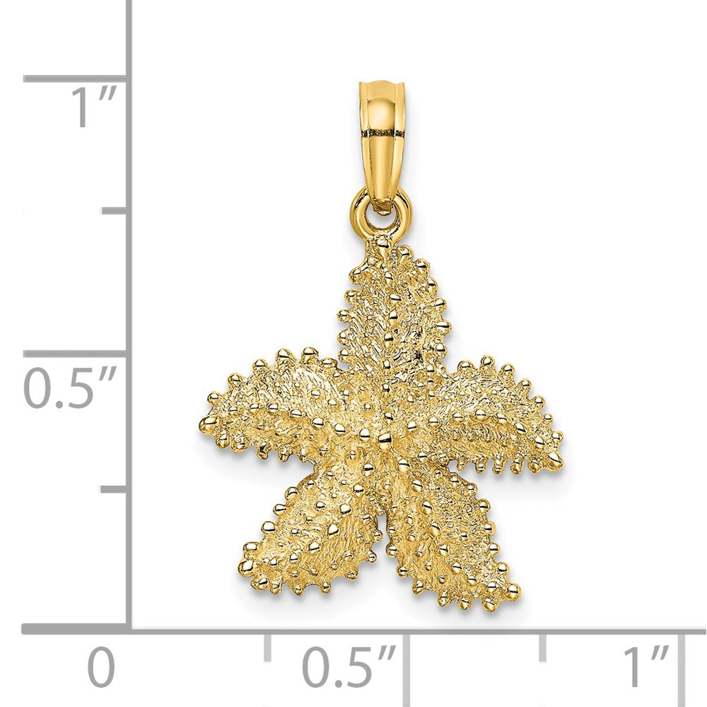 14k Yellow Gold Textured Starfish Charm
