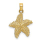 14k Yellow Gold Beaded Textured Starfish Charm
