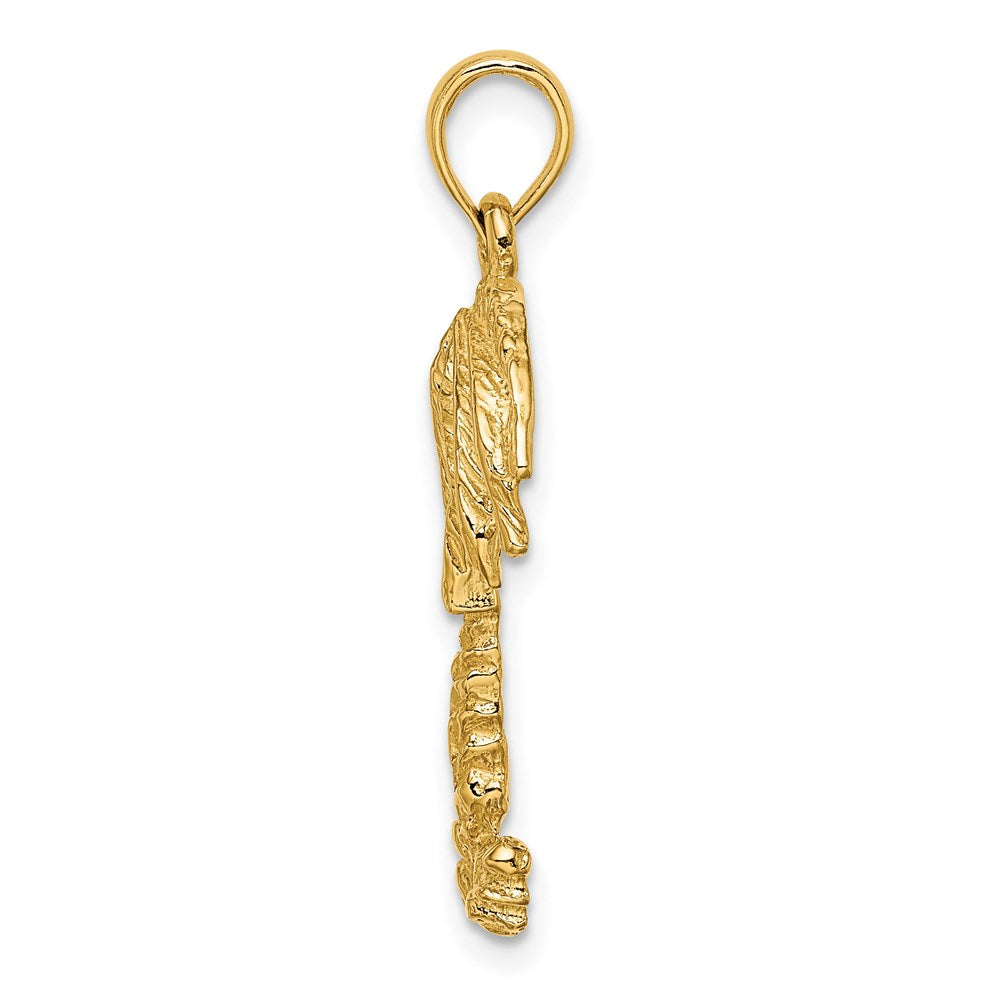 14k Yellow Gold 2-D Textured Single Palm Tree Charm