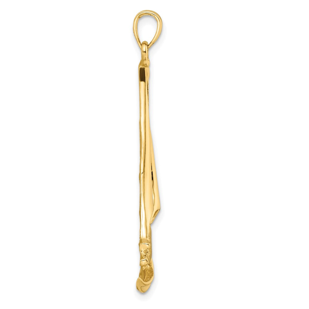14k Yellow Gold Sailboat with Waves Pendant
