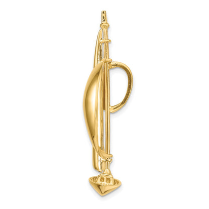 14k Yellow Gold 3D Sailboat Slide