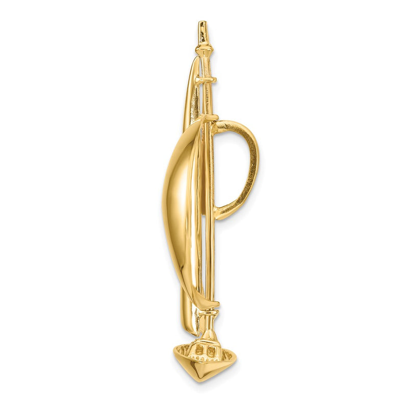 14k Yellow Gold 3D Sailboat Slide