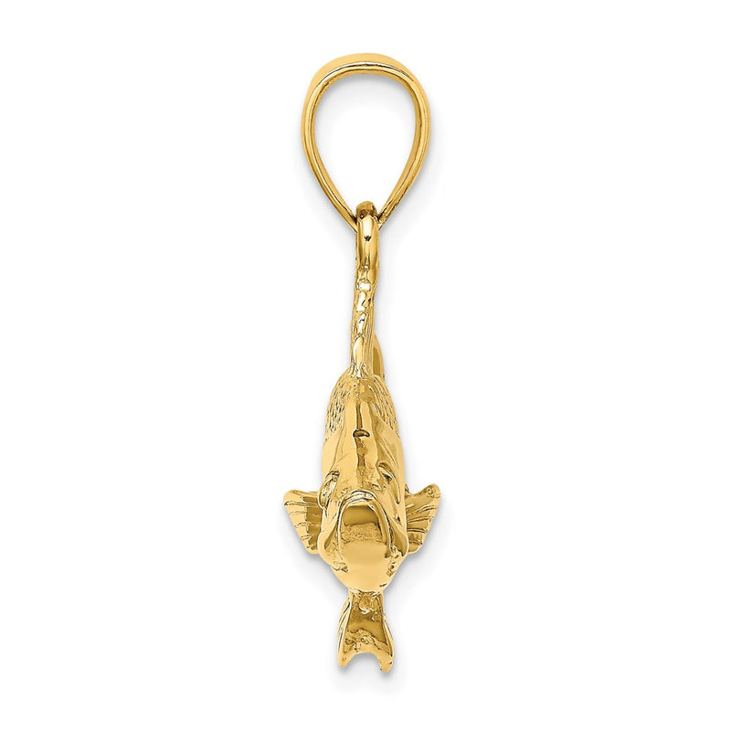 14k Yellow Gold 3-D Tarpon Fish Charm
