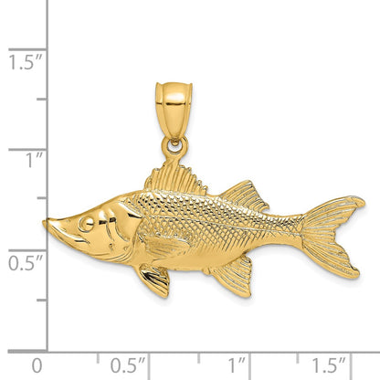 14k Yellow Gold 3-D Tarpon Fish Charm