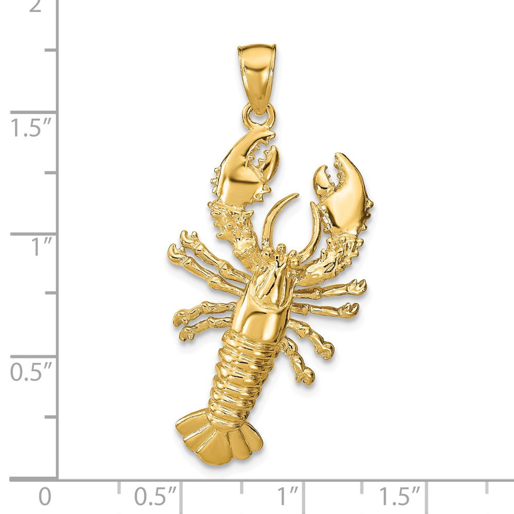 14k Yellow Gold Lobster Pendant