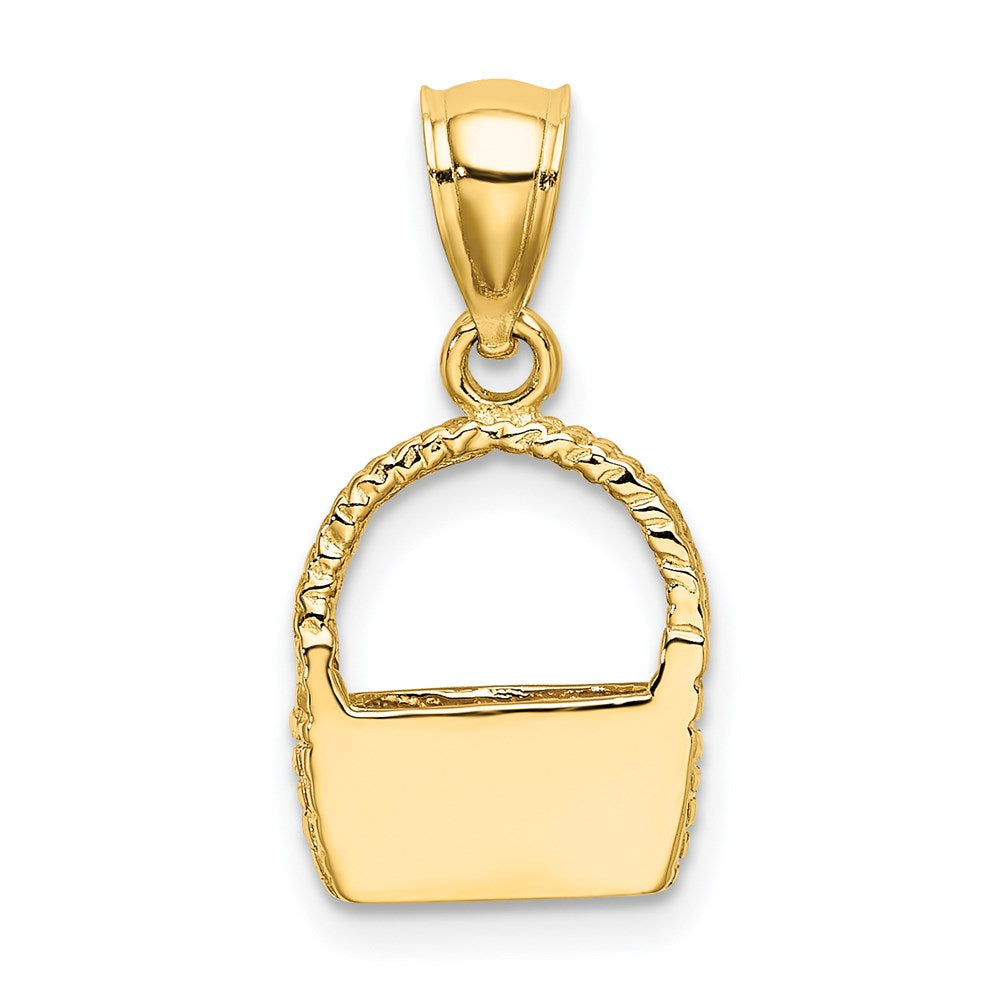 14k Yellow Gold 2-D Flat Back Basket Charm