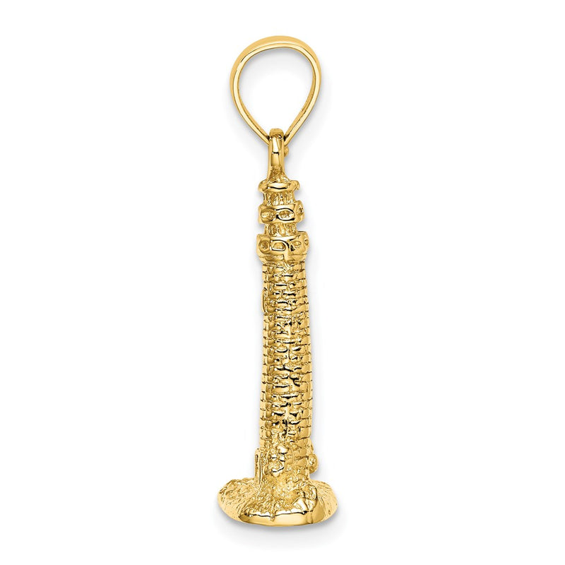 14k Yellow Gold 3D Cape May NJ Lighthouse Charm