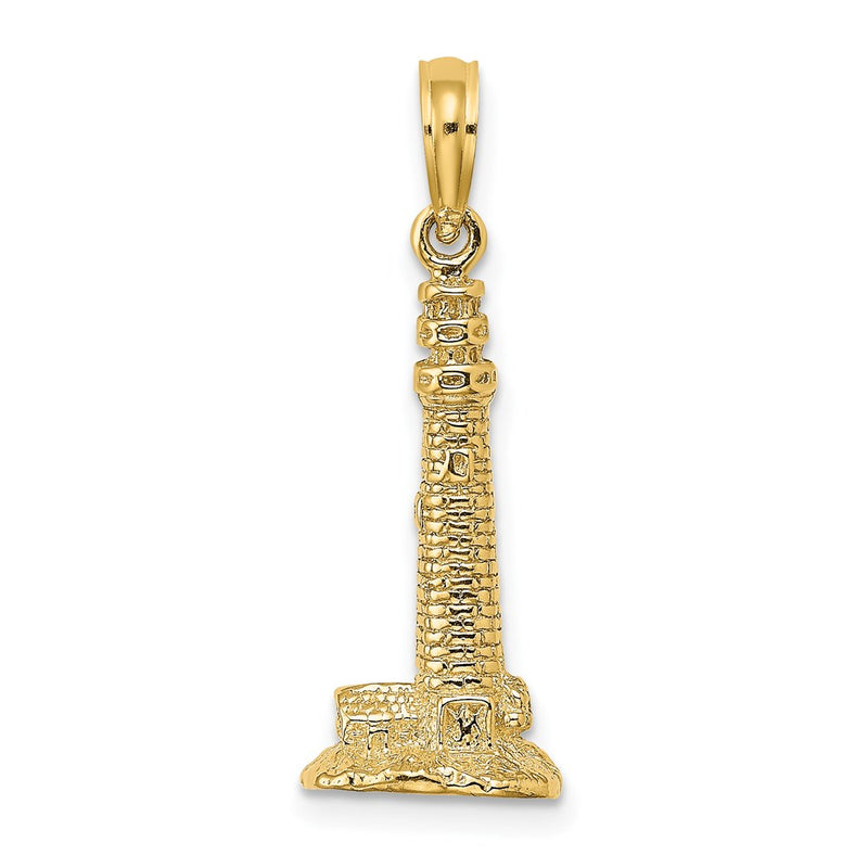 14k Yellow Gold 3D Cape May NJ Lighthouse Charm