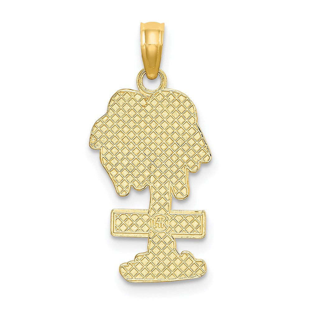 14k Yellow Gold HAWAII Palm Tree Charm