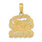 14k Yellow Gold Polished NAGS HEAD Under Crab Charm