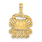 14k Yellow Gold Polished OUTER BANKS Crab Charm